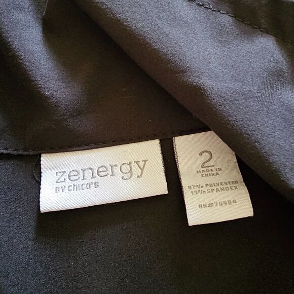 Chicos Zenergy Jacket 2 Womens Large Black Long Sleeve Button Lightweight Casual - Picture 3 of 9